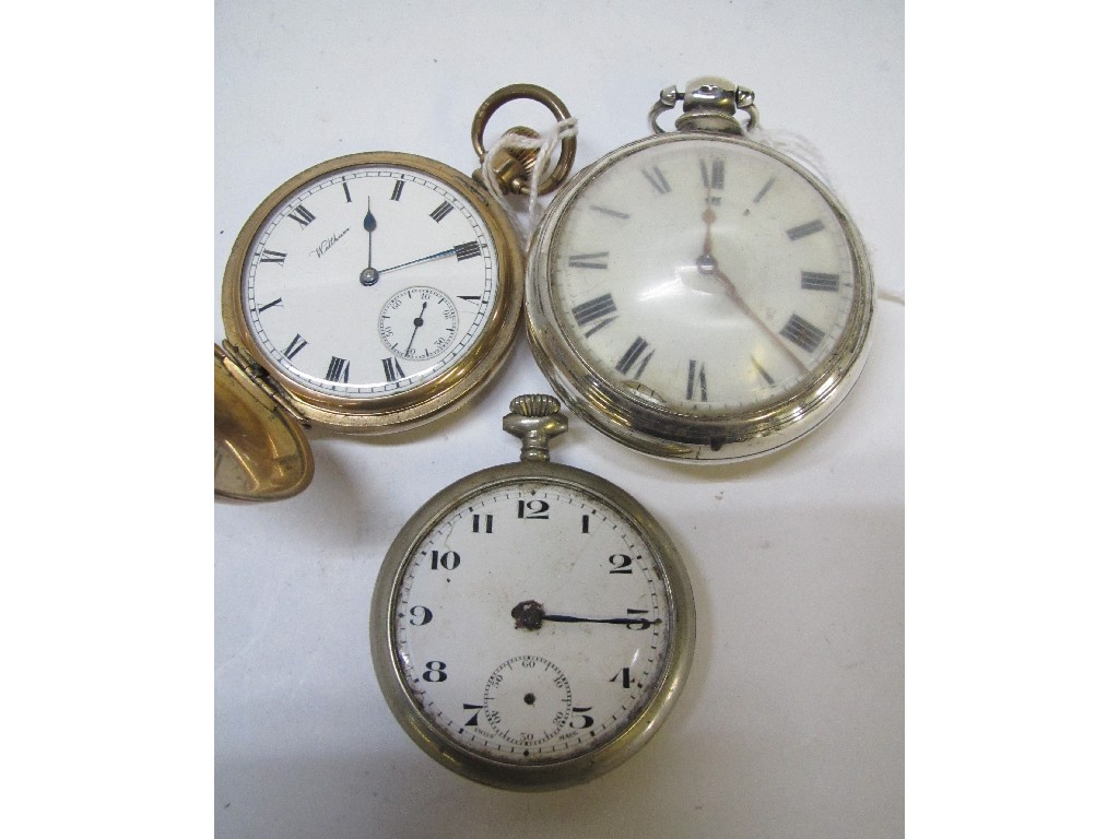 Appraisal: Lot comprising silver pair cased watch R G Pocket watch