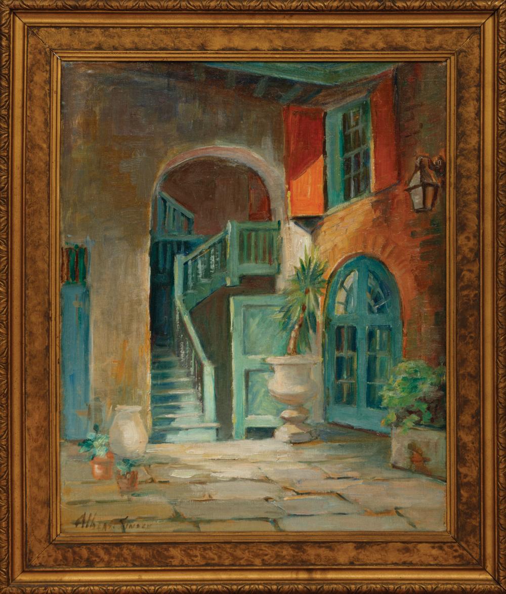 Appraisal: Alberta Kinsey American New Orleans - Brulatour Courtyard oil on