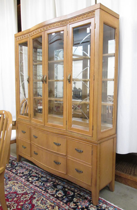 Appraisal: CONTEMPORARY CHINA DISPLAY CABINET ON BUFFET China recent production Overall