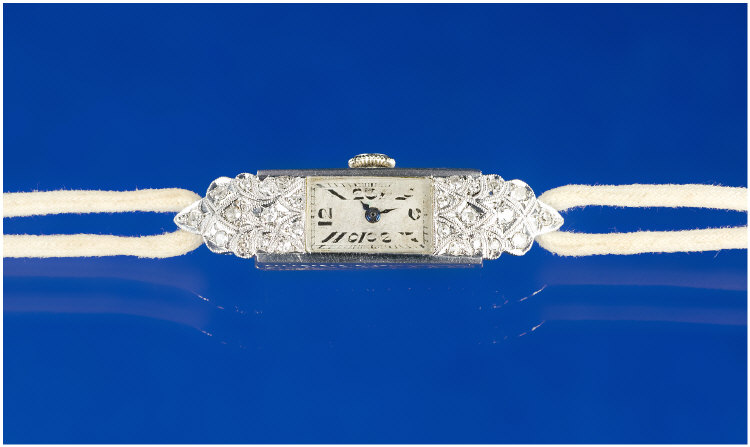 Appraisal: Ladies White Gold And Diamond Cocktail Watch The Case And