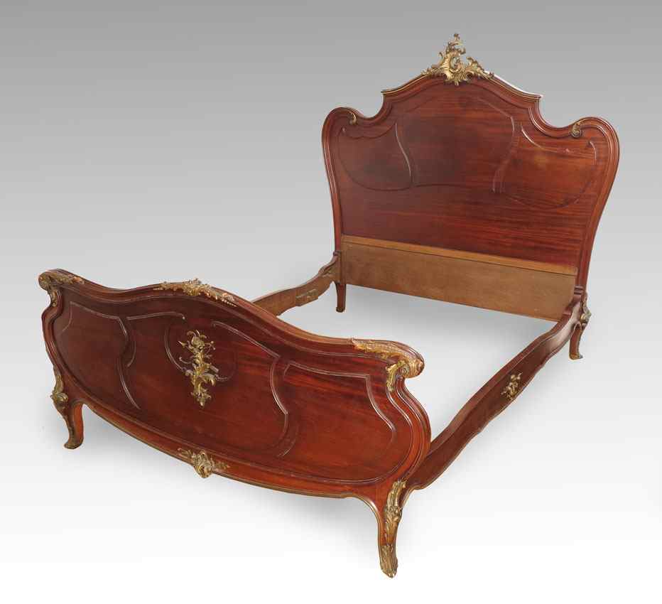 Appraisal: FRANCOIS LINKE QUALITY FRENCH ORMOLU BED Carved and shaped head