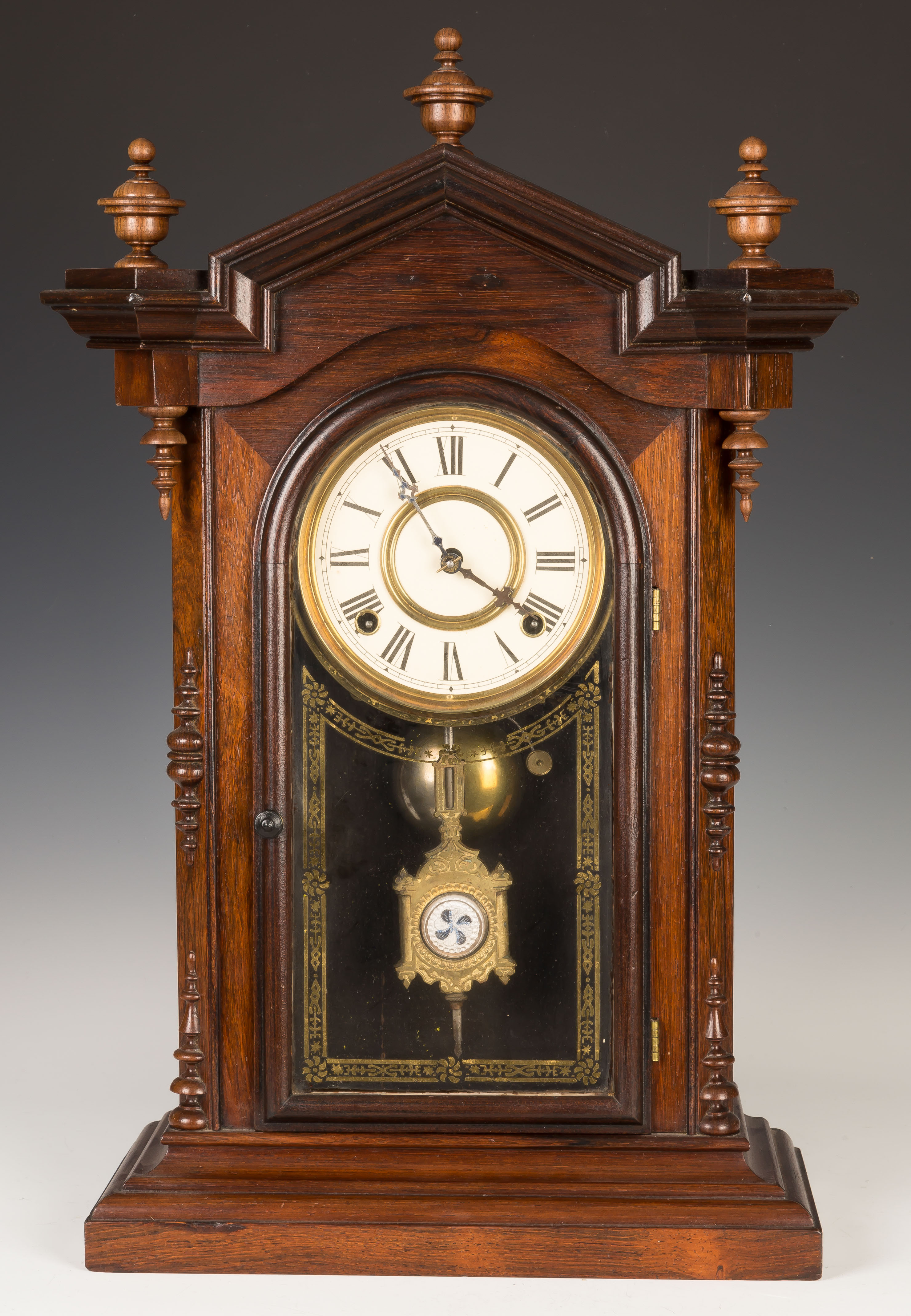 Appraisal: Welch Spring Co Lucca V P Shelf Clock Rosewood case