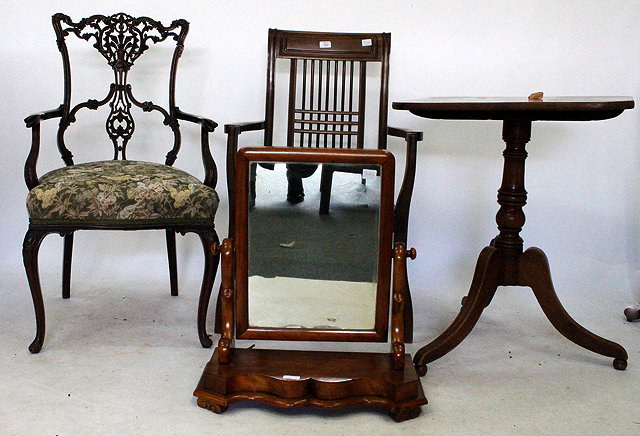 Appraisal: A TH CENTURY CHIPPENDALE STYLE CHAIR and an Edwardian mahogany