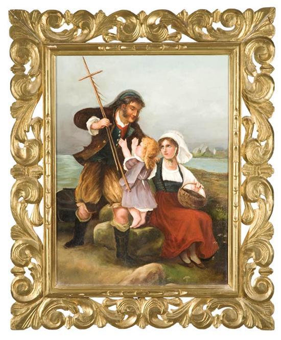 Appraisal: PORTRAIT OF A PEASANT FAMILY EUROPEAN TH CENTURY Oil on