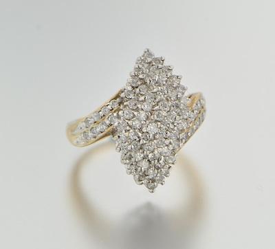 Appraisal: A Ladies' Diamond Fashion Ring k yellow gold ring with