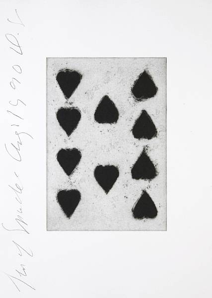 Appraisal: Donald Sultan American born from Playing Cards Ten Spades August