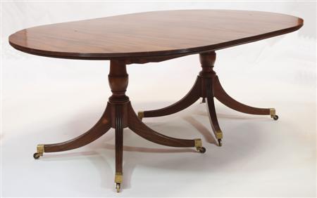 Appraisal: A Regency style mahogany twin pedestal dining table By Thomas