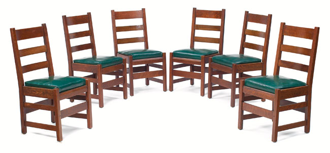 Appraisal: Good L amp JG Stickley side chairs set of six