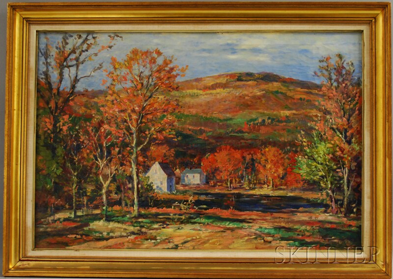 Appraisal: Vladimir Pavlosky American - Fall Landscape Signed Vladimir Pavlosky l