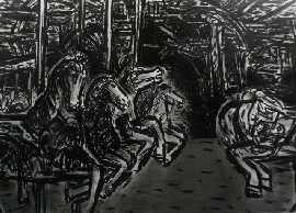 Appraisal: Craig Gough born Carousel at Luna Park St Kilda charcoal