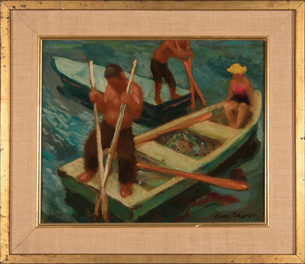 Appraisal: Charles Whitfield Richards American Louisiana - Oyster Tongmen oil on