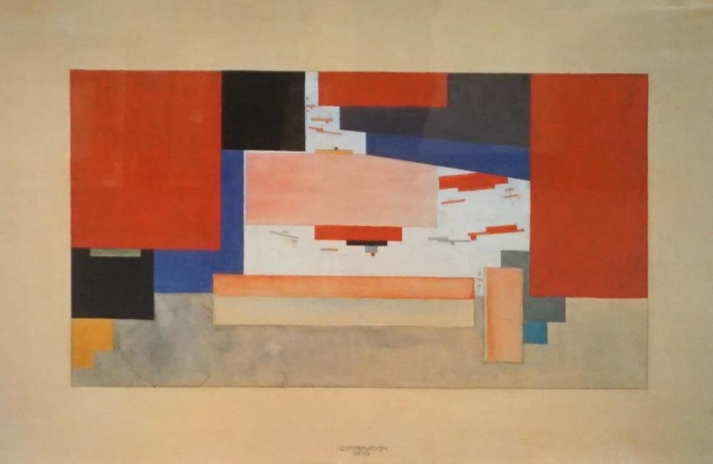 Appraisal: AFTER LAZAR LISSITZKY RUSSIAN - SKETCH FOR A CURTAIN OFFSET