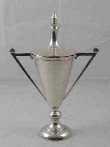 Appraisal: An Art Deco silver trophy cup and cover cm high