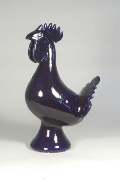 Appraisal: Signed Edwin Meaders - - Georgia Cobalt rooster H W