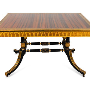 Appraisal: A Regency Style Macassar Parcel-Gilt and Ebonized Library Table TH