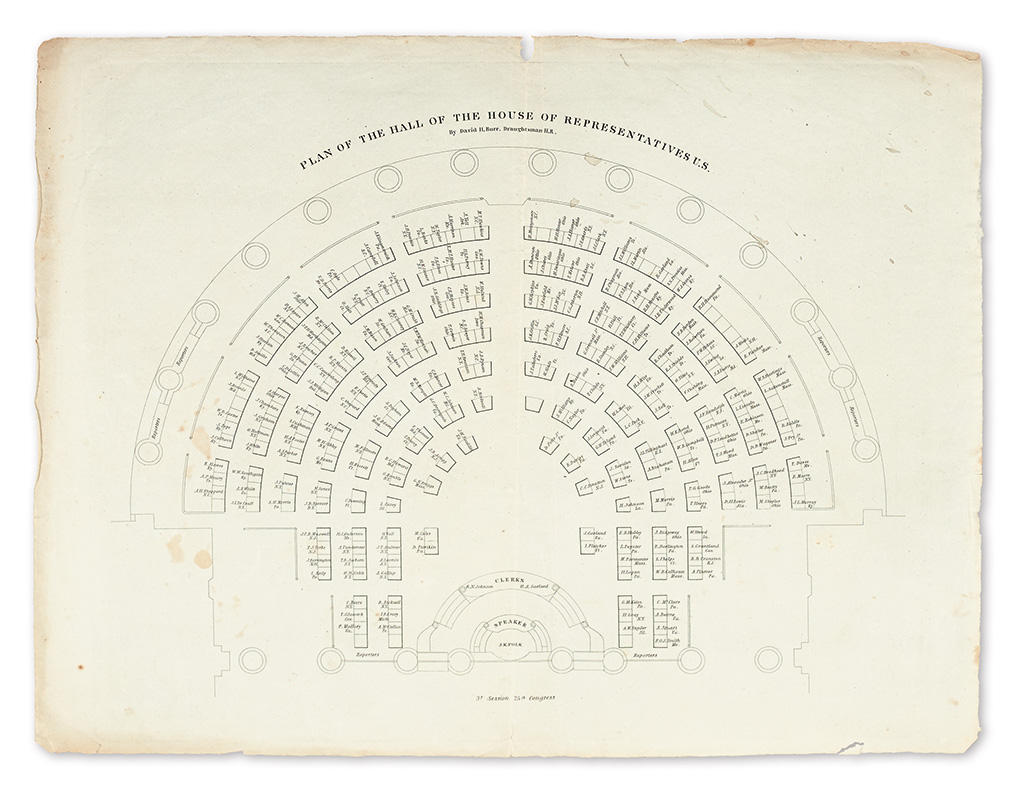 Appraisal: CONGRESS Burr David H artist Plan of Hall of the