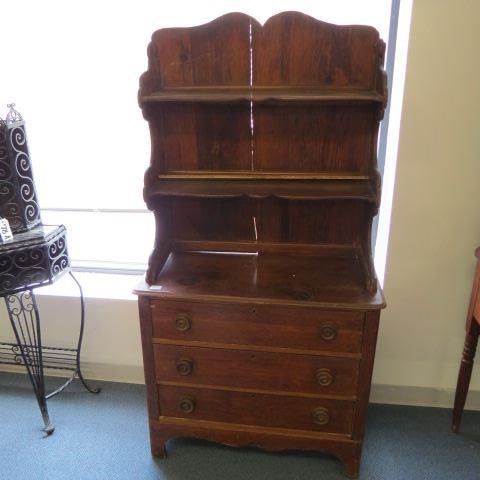 Appraisal: th Century Hutch double shelves over three drawers