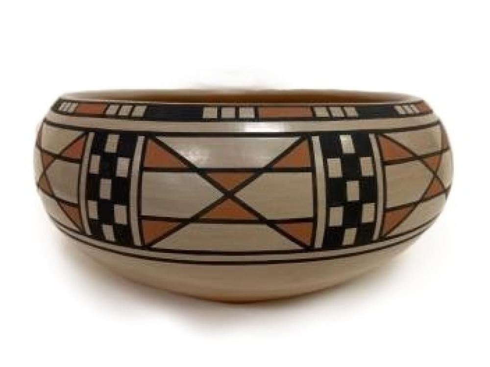 Appraisal: CRUCITA CALABAZA NATIVE AMERICAN SAN ILDEFONSO PUEBLO BLUE CORN POLYCHROME