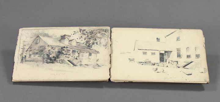 Appraisal: Ellsworth Woodward American New Orleans - Sketch book containing nine