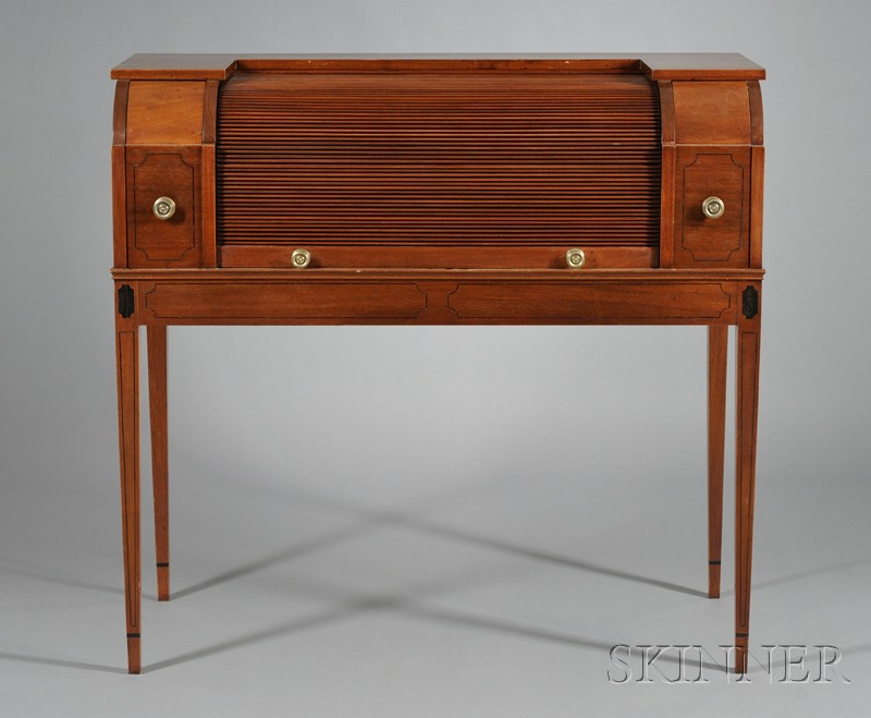 Appraisal: Regency Inlaid Mahogany and Marble-top Side Server early th century