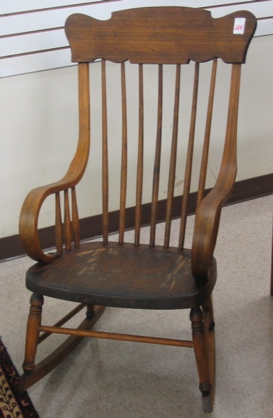 Appraisal: BOSTON COUNTRY ROCKER American th century having a high seven-spindle