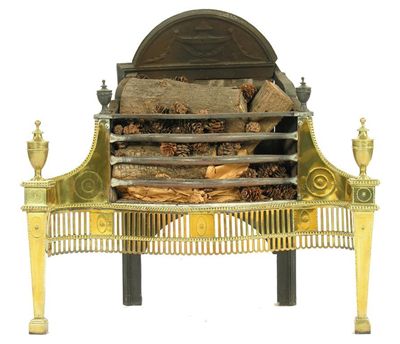 Appraisal: A George III style brass serpentine front fire grate by