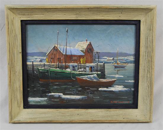 Appraisal: GIRAGOS DER GARABEDIAN American - ROCKPORT MOTIF IN WINTER oil