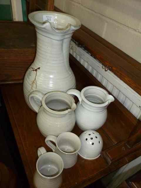 Appraisal: A LARGE GLENSHEE POTTERY JUG approx high together with a