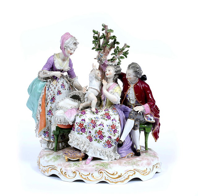 Appraisal: A TH CENTURY SAMPSON PORCELAIN FAMILY GROUP cm wide x