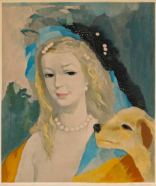 Appraisal: After Marie Laurencin French - Jeune fille avec chien Etching