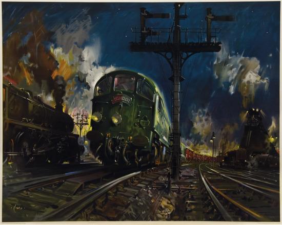 Appraisal: CUNEO TerenceNIGHT FREIGHT British Railways lithograph in colours condition A