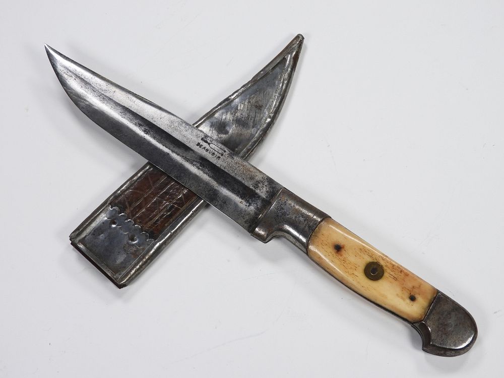 Appraisal: Beauvoir Bowie Knife and Sheath France C late th century