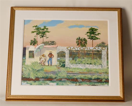 Appraisal: Michael A Palmer Alligator Alley Acrylic on Canvas signed lower