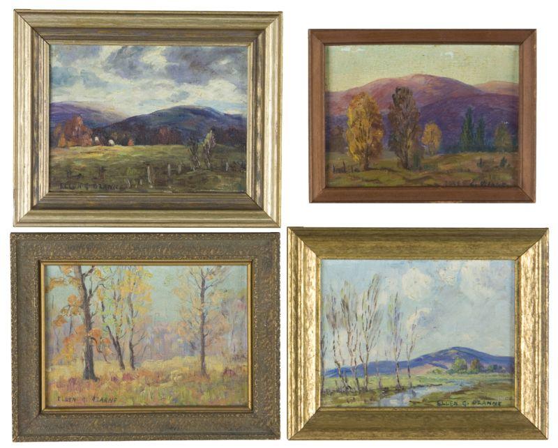 Appraisal: Ellen Ozanne NY th c Four Landscapes all are oil