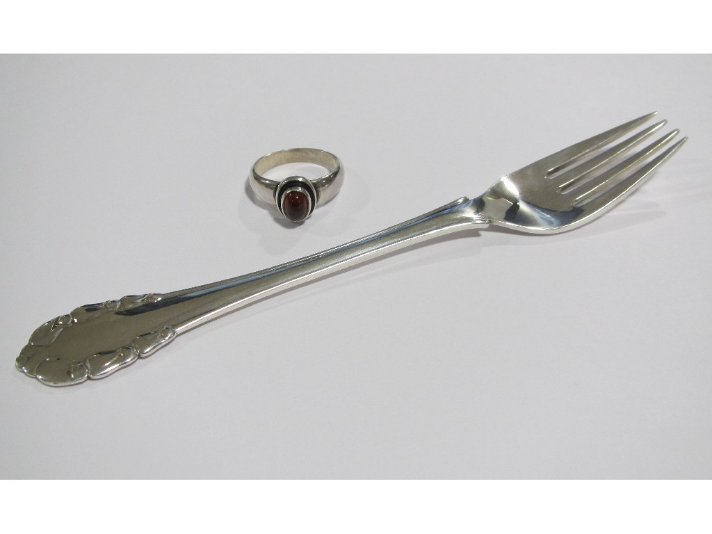 Appraisal: Georg Jensen silver fork cm and a gem set silver