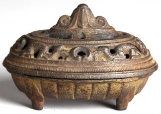 Appraisal: Vantine's Asian Cast iron Incense Brazier Circa the underside incised