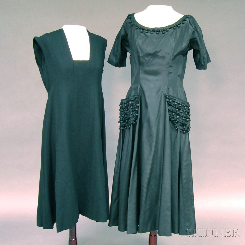 Appraisal: Two Lady's Black Wool and Silk Dresses a Pauline Trigere