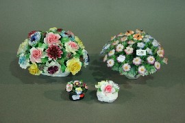 Appraisal: Four porcelain flower baskets inc Royal Doulton