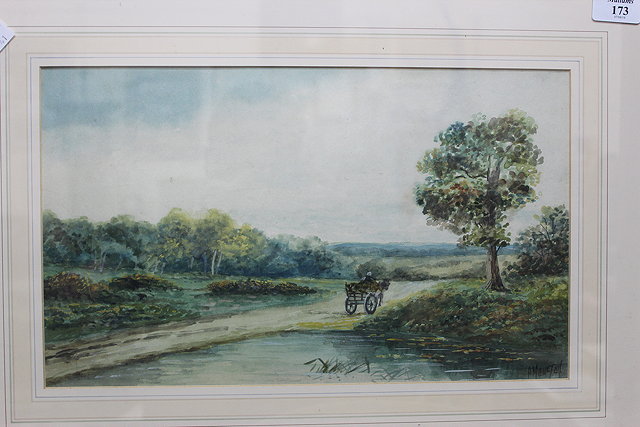 Appraisal: P MOULTON LATE TH CENTURY ENGLISH SCHOOL WATERCOLOUR a cart