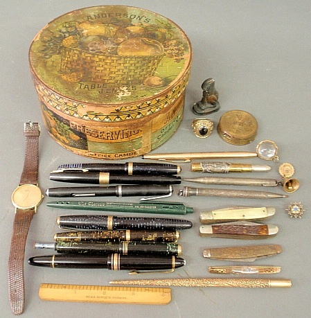 Appraisal: - Misc group of accessories- pens incl Parker pen knives