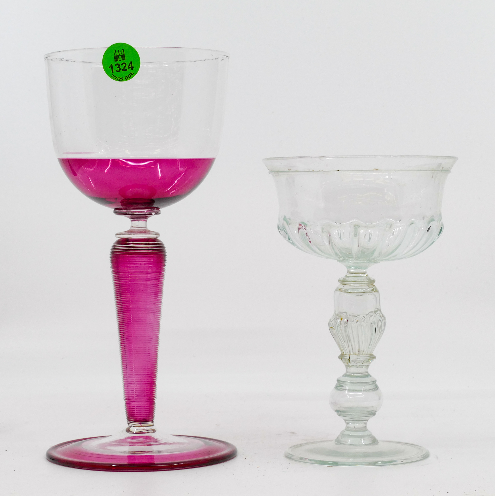 Appraisal: pc Pilchuck Glass Hand Blown Goblets '' to '' -