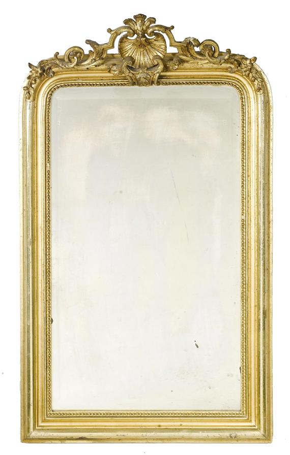 Appraisal: MIRROR Napoleon III Gilded and partly silvered wood and stucco