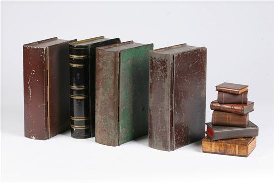 Appraisal: BOOK SHAPED BOXES AND CARVINGS American late th-early th century