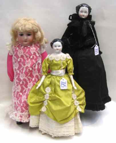 Appraisal: ARMAND MARSEILLE BISQUE HEAD DOLL AND TWO CHINA HEAD DOLLS