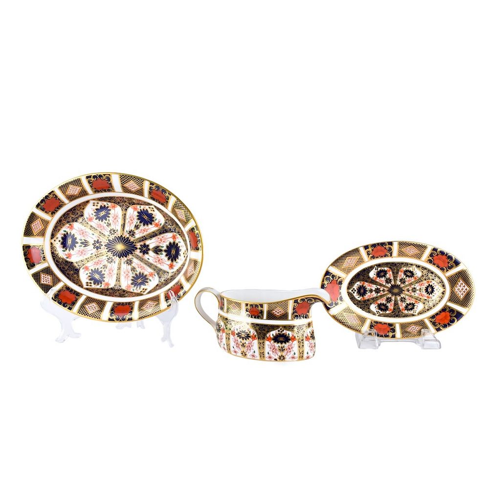 Appraisal: Pieces Royal Crown Derby Old Imari Serviceware Two Pieces Royal