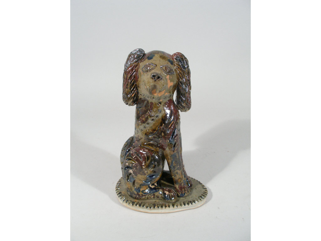 Appraisal: NC Folk Pottery Billy Ray Hussey Seated Spaniel popular since