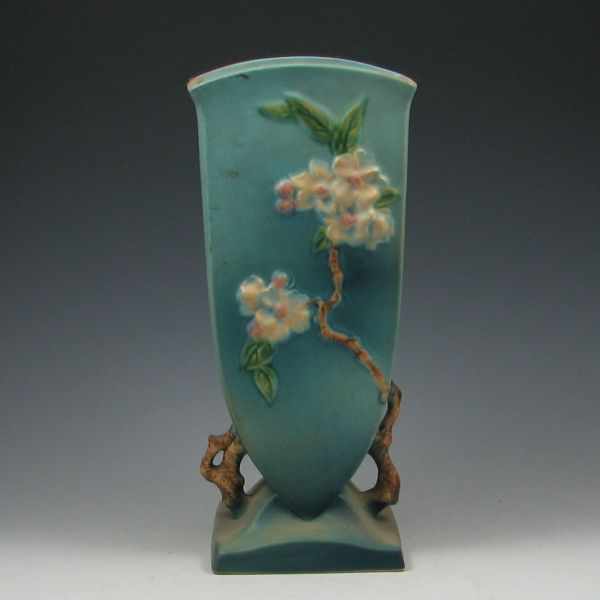 Appraisal: Roseville Apple Blossom '' Vase blue marked Roseville USA -