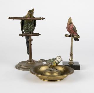 Appraisal: A group of three Vienna bronze vanity items Late th