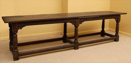 Appraisal: Charles II Oak Refectory Table With later replaced top