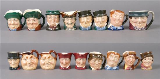 Appraisal: A Group of Seventeen Royal Doulton Small Character Jugs Height